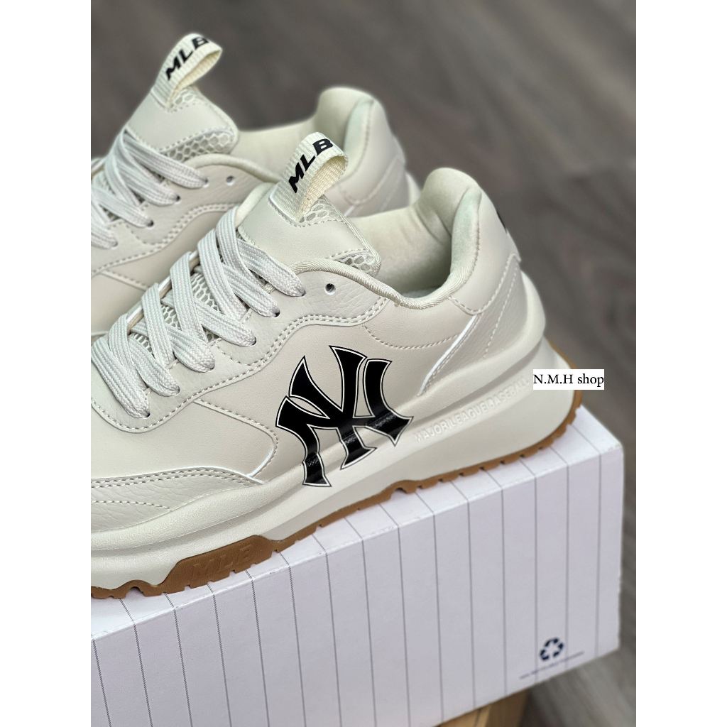 Full Box + Tặng Kèm Tất | Giày Sneaker MLB RUNNER LA Xám - NY ĐEN ĐẾ NÂU - MBLS 003 chunky kem NY