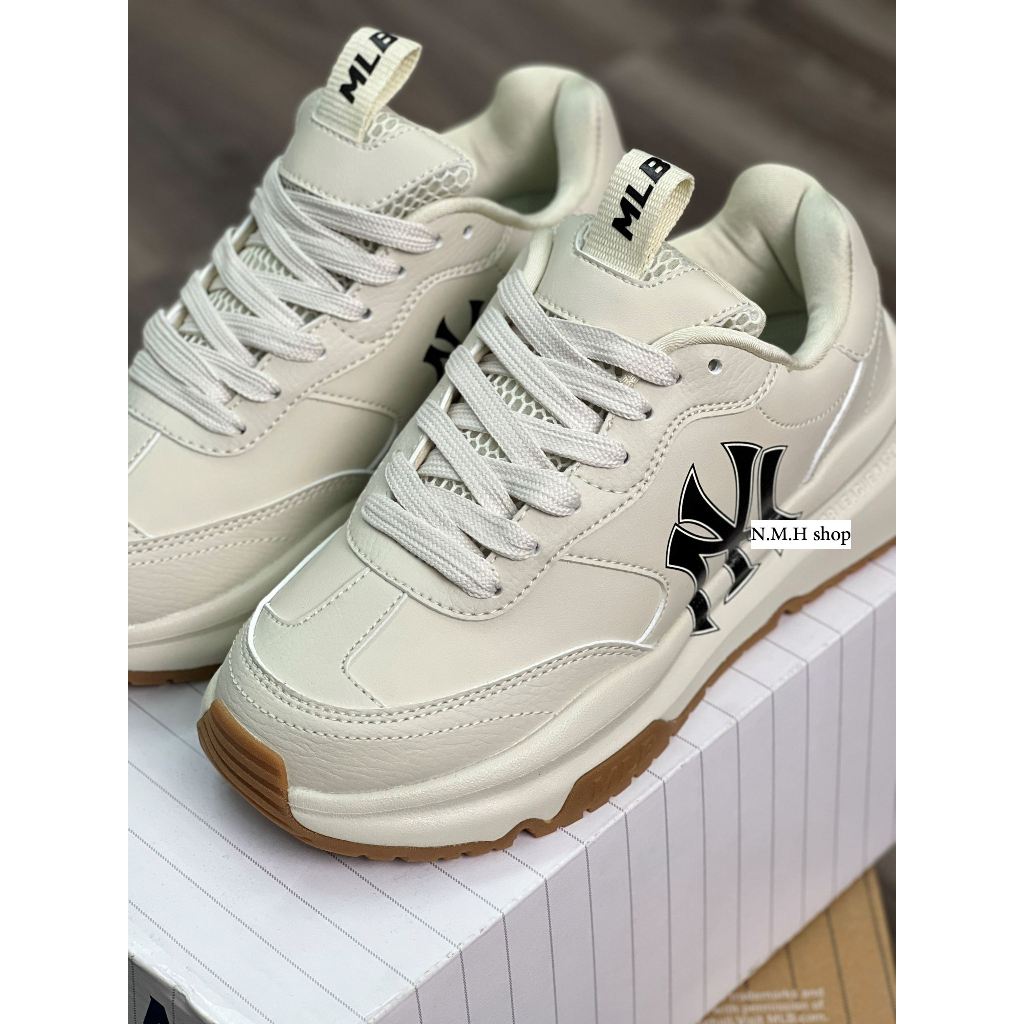 Full Box + Tặng Kèm Tất | Giày Sneaker MLB RUNNER LA Xám - NY ĐEN ĐẾ NÂU - MBLS 003 chunky kem NY