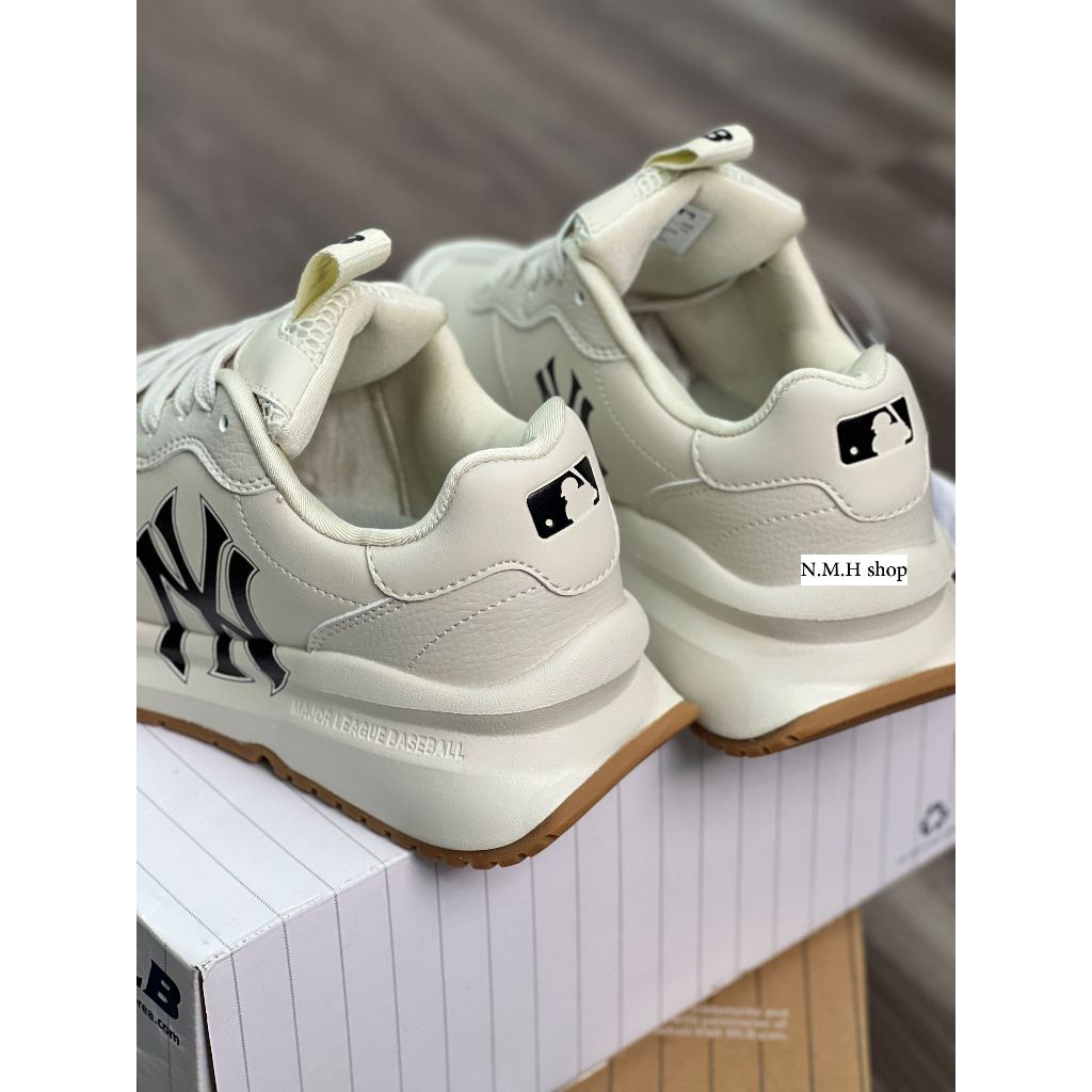 Full Box + Tặng Kèm Tất | Giày Sneaker MLB RUNNER LA Xám - NY ĐEN ĐẾ NÂU - MBLS 003 chunky kem NY