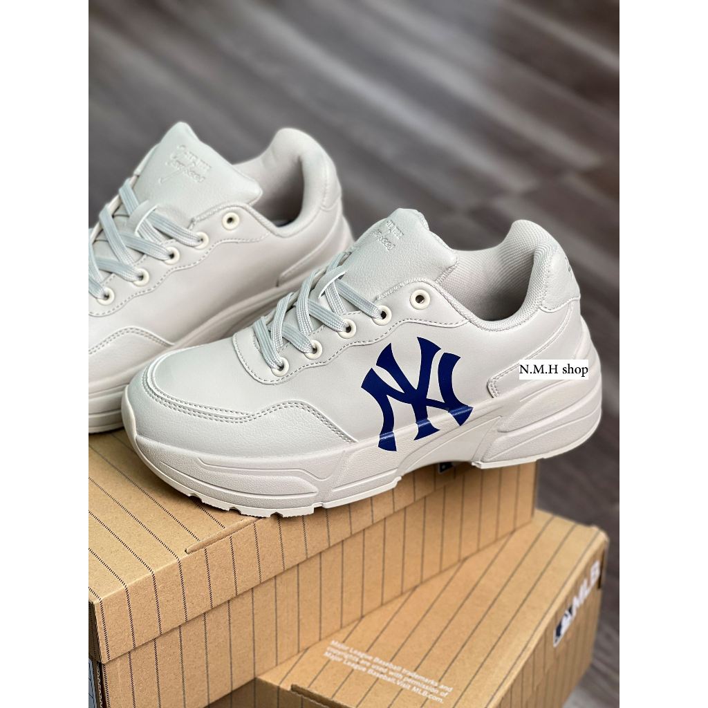 Full Box + Tặng Kèm Tất | Giày Sneaker MLB RUNNER LA Xám - NY ĐEN ĐẾ NÂU - MBLS 003 chunky kem NY
