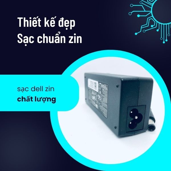 Sạc laptop dell 3.34A 4.62 chân kim to chân kim nhỏ, sạc máy tính dell zin cao cấp tặng kèm dây Volex