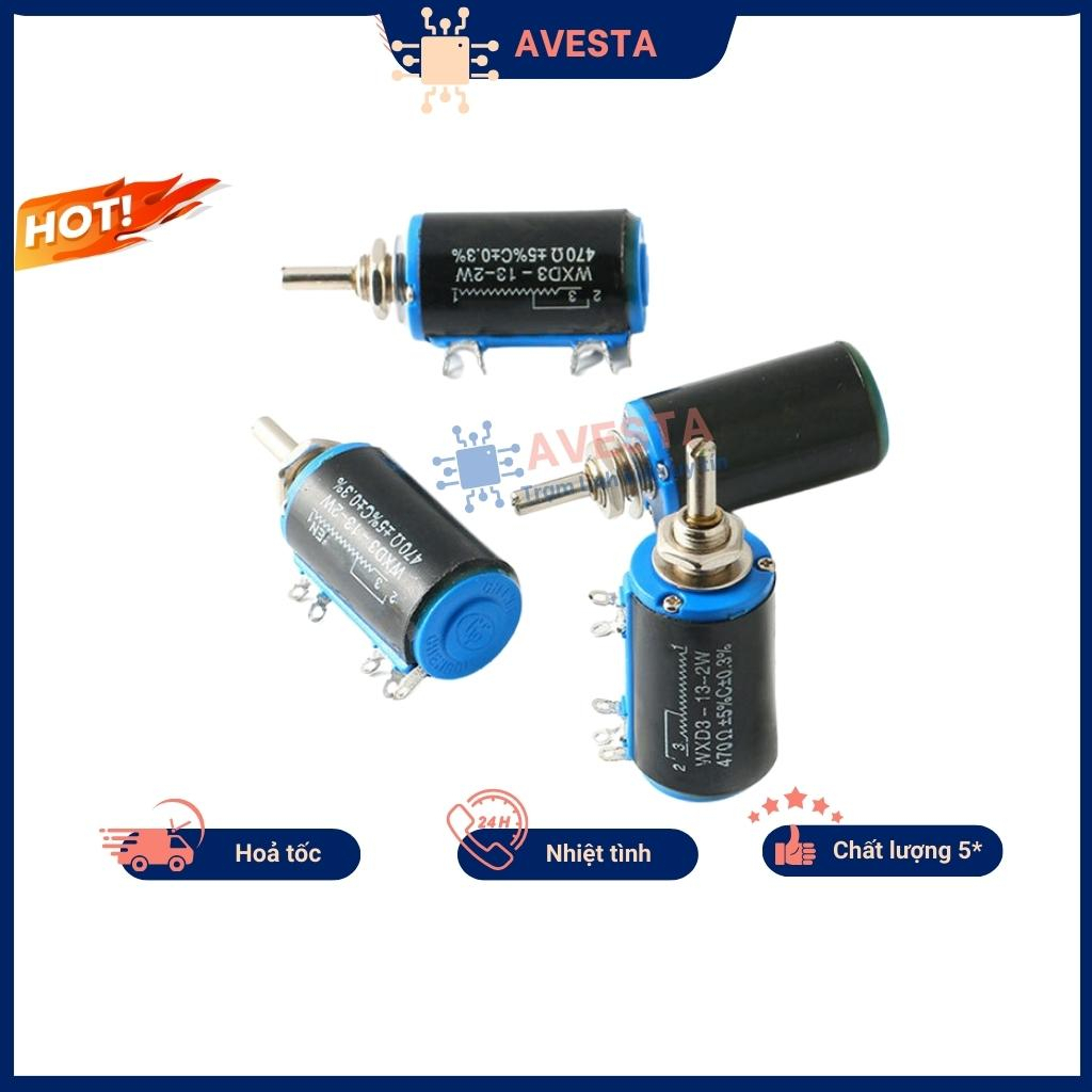 Chiết áp WXD3-13-2W chiết áp đơn 1K - 47K xoay nhiều vòng chính hãng avesta