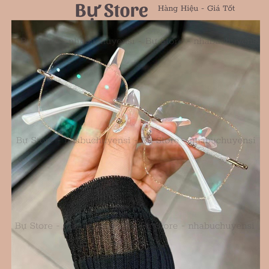 Gọng kính nữ tiểu thư viền đá kim tuyến hàn quốc - Bự Store - 1011