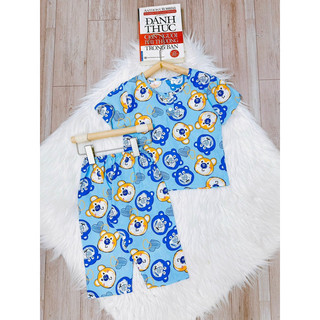 [VL-Tole loại 1] Bộ quần áo tole lanh bé trai/ Mẫu quần dài, tay cộc cài 2 nút trước/ Size 5-L cho bé 11- 40kg