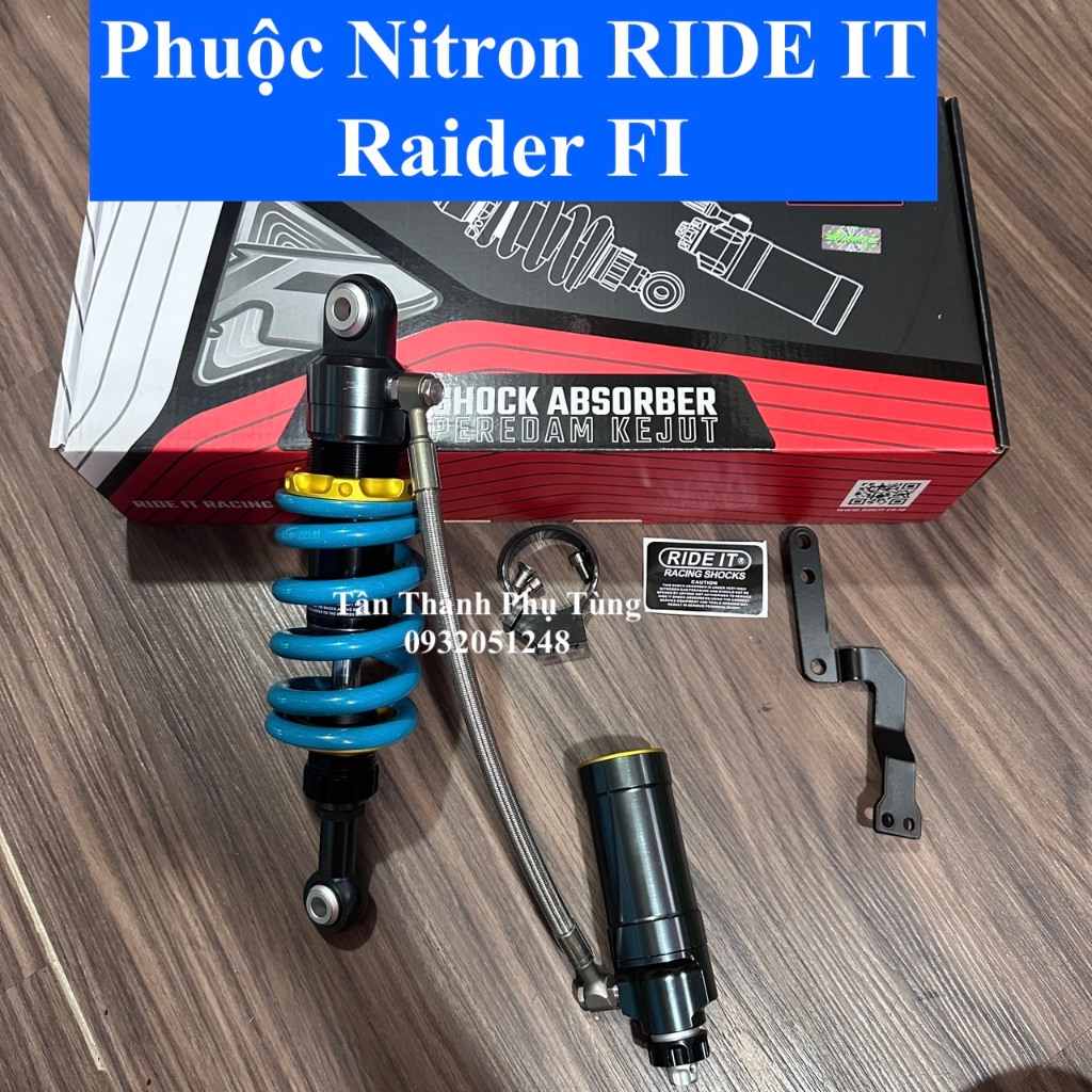 Phuộc NItron RIDE IT chính hãng : Exciter 150, Winner, Raider FI bình dầu xoay 360 độ