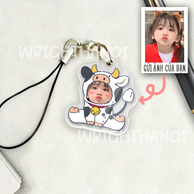 Móc Khóa Trẻ Con Ghép Mặt Cute Dễ Thương Miễn Phí Thiết Kế