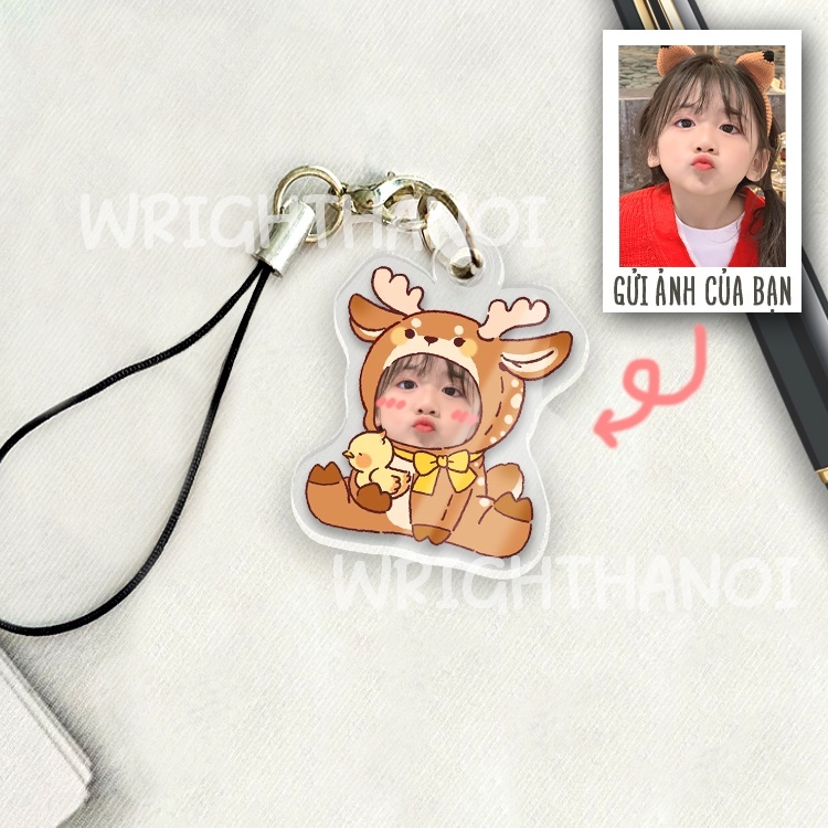 Móc Khóa Trẻ Con Ghép Mặt Cute Dễ Thương Miễn Phí Thiết Kế