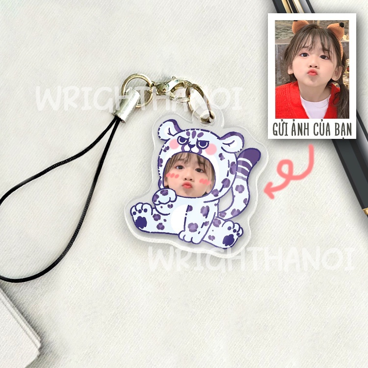 Móc Khóa Trẻ Con Ghép Mặt Cute Dễ Thương Miễn Phí Thiết Kế