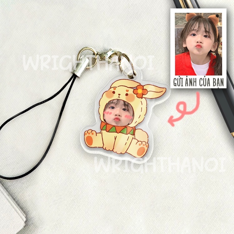 Móc Khóa Trẻ Con Ghép Mặt Cute Dễ Thương Miễn Phí Thiết Kế