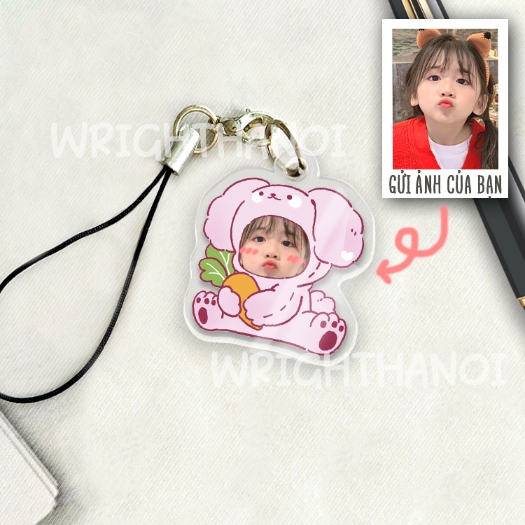 Móc Khóa Trẻ Con Ghép Mặt Cute Dễ Thương Miễn Phí Thiết Kế