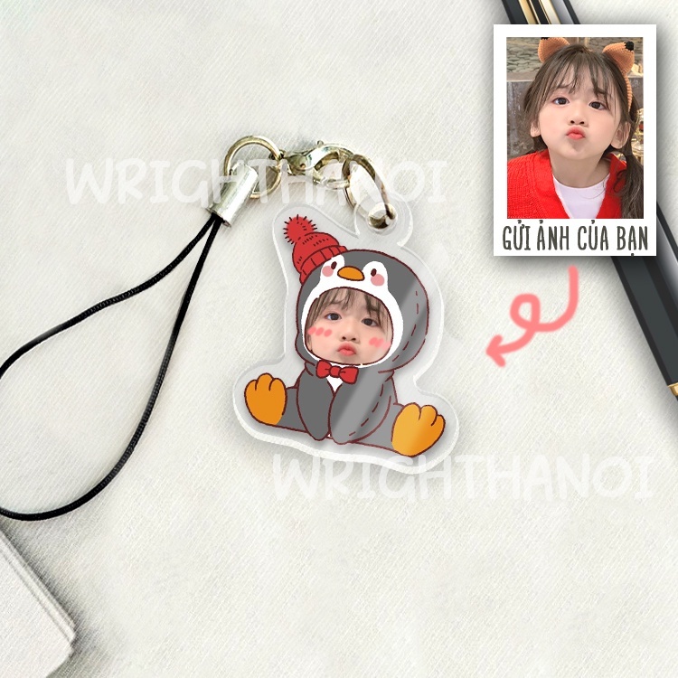 Móc Khóa Trẻ Con Ghép Mặt Cute Dễ Thương Miễn Phí Thiết Kế