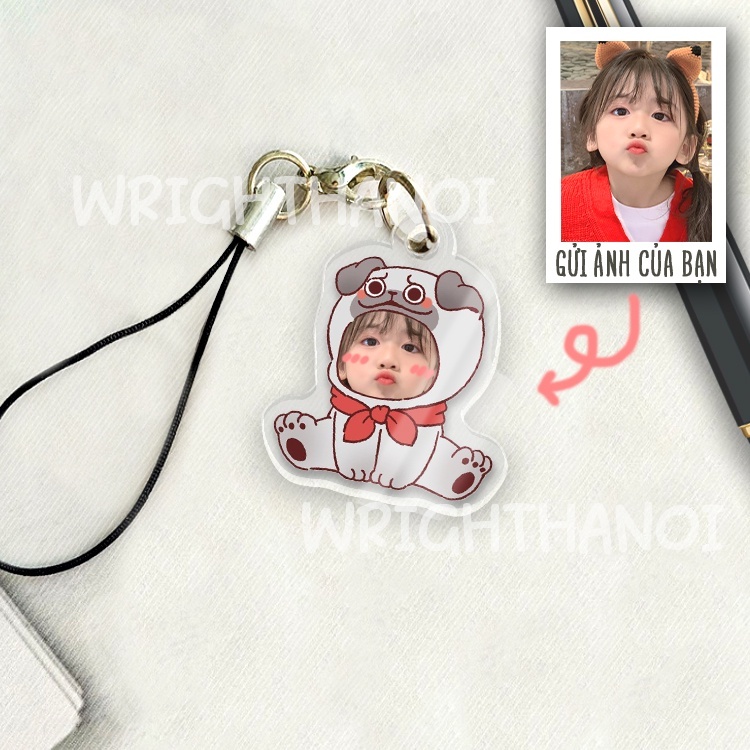 Móc Khóa Trẻ Con Ghép Mặt Cute Dễ Thương Miễn Phí Thiết Kế
