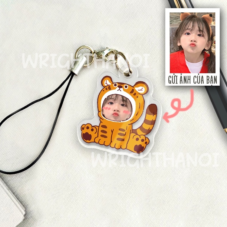 Móc Khóa Trẻ Con Ghép Mặt Cute Dễ Thương Miễn Phí Thiết Kế