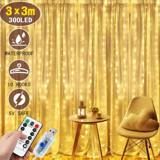[CÓ ĐIỀU KHIỂN] Đèn LED 3x3m Thả Rèm Đèn Nháy điểm Thả Mành Thác Nước, Trang Trí, Decor, Lễ tết, noel, sinh nhật