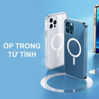 Ốp lưng trong suốt chống ố từ tính tích hợp sạc không dây iphone 16 pro max 15 pro max 14 promax 13 promax 12 promax 11
