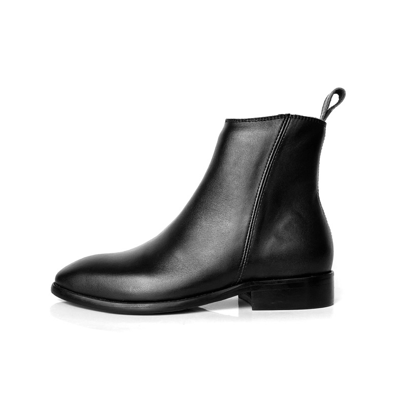 Giày nam Chelsea Zip boot TEFOSS HN606 có khóa kéo, đế gỗ 3cm khâu chắc chắn size 38-44