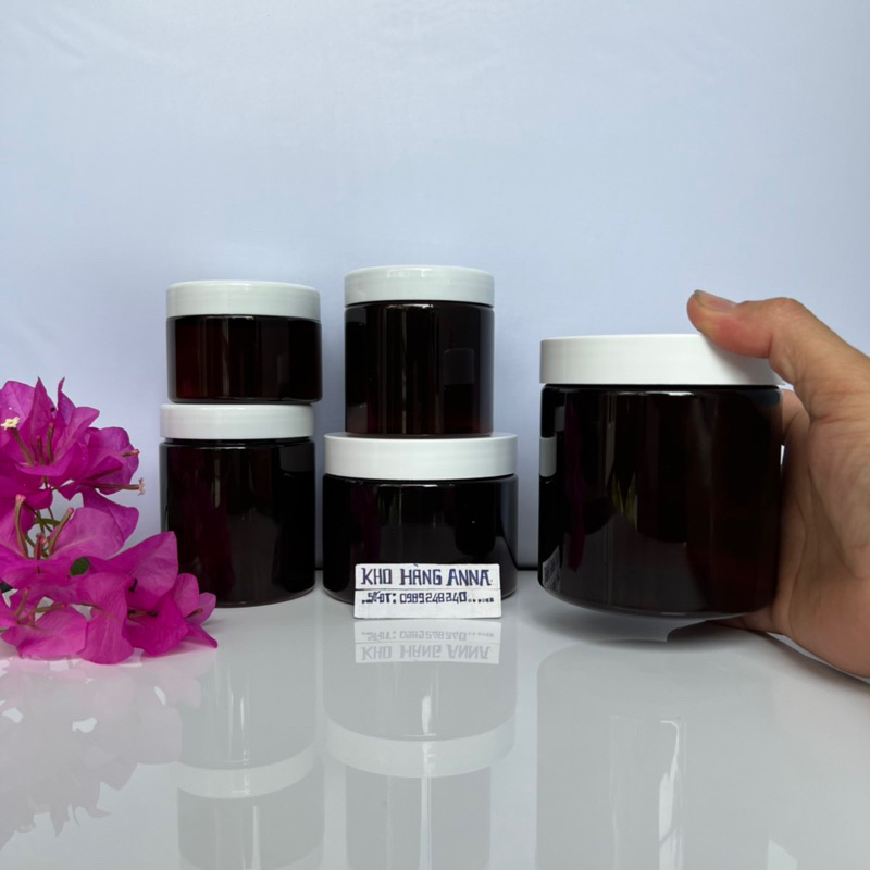 HỦ NÂU NẮP TÍM / HỒNG ĐỰNG KEM 100g / 200g / 250g / 300g / 500g - Hộp nhựa pet chiết Mỹ phẩm