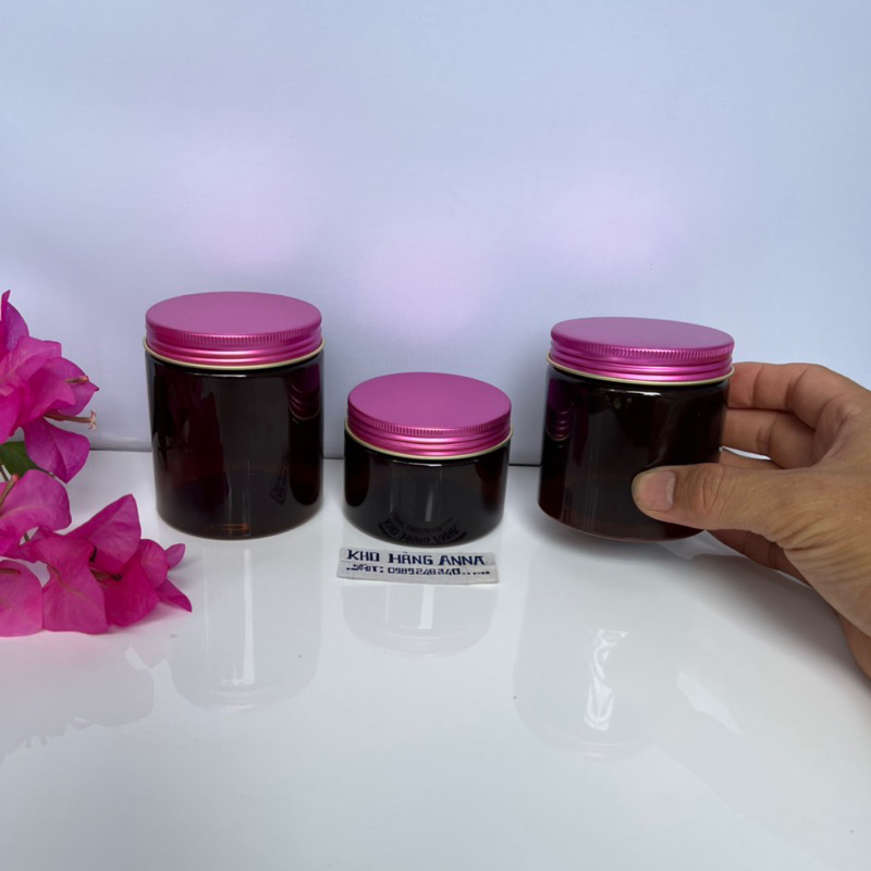 HỦ NÂU NẮP TÍM / HỒNG ĐỰNG KEM 100g / 200g / 250g / 300g / 500g - Hộp nhựa pet chiết Mỹ phẩm