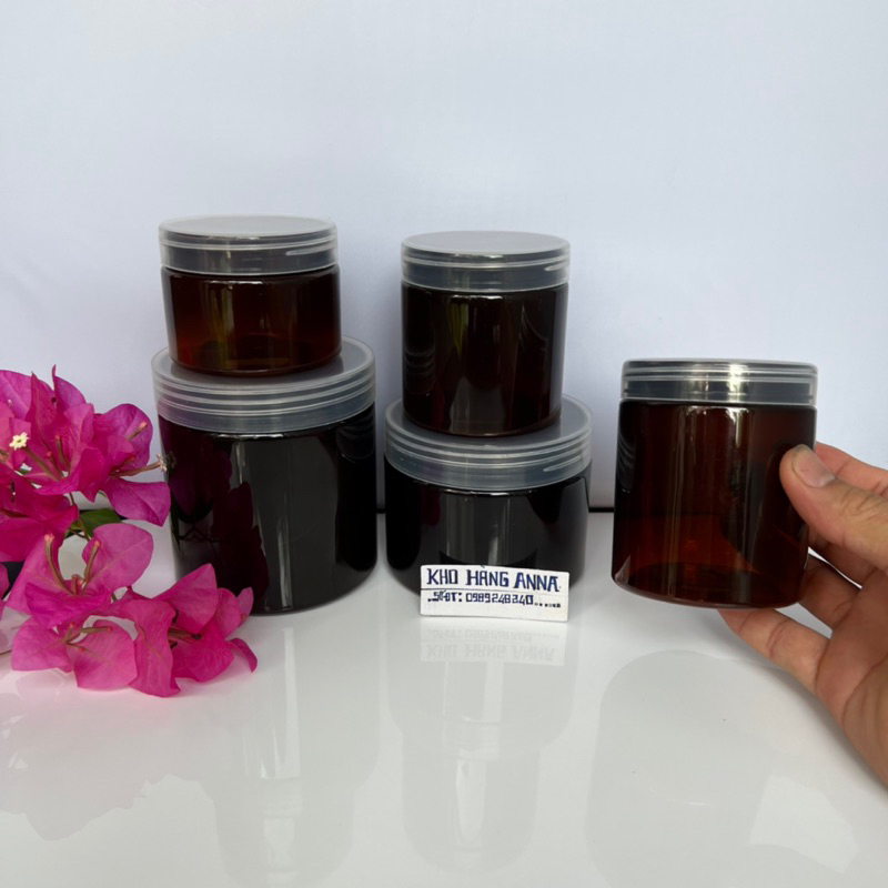 HỦ NÂU NẮP TÍM / HỒNG ĐỰNG KEM 100g / 200g / 250g / 300g / 500g - Hộp nhựa pet chiết Mỹ phẩm