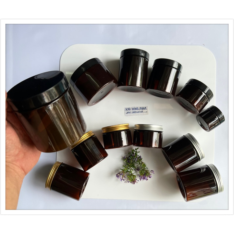 HỦ NÂU NẮP TÍM / HỒNG ĐỰNG KEM 100g / 200g / 250g / 300g / 500g - Hộp nhựa pet chiết Mỹ phẩm