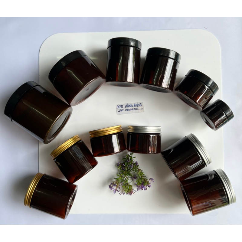 HỦ NÂU NẮP TÍM / HỒNG ĐỰNG KEM 100g / 200g / 250g / 300g / 500g - Hộp nhựa pet chiết Mỹ phẩm