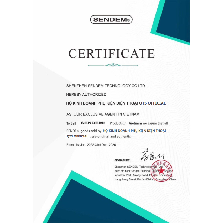 Sạc Dự Phòng Sendem P900, Chính Hãng QTS, Dung Lượng 20000mAh, Tích Hợp 4 Loại Cáp Sạc
