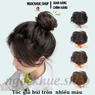 Búi tóc củ tỏi, búi tóc giả phong cách hàn quốc, búi tóc giả xoăn bằng sợi tổng hợp co giãn dành cho nữ - ngockhueshop