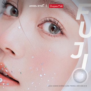 Lens áp tròng xám tây có độ cận 0-8 Fuji Gray hiệu Angel Eyes | Kính áp tròng xám khói không giãn đường kính màu 12.8mm