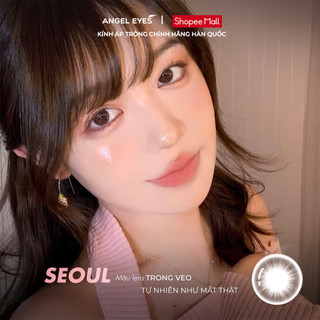 Lens nâu tự nhiên Angel Eyes SEOUL có cận - GDia 12.8mm - Độ cận 0-8