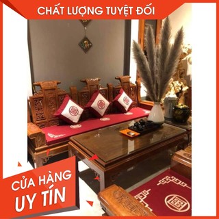 Bộ đệm ghế gỗ ruột bông ép thêu nhiều họa tiết