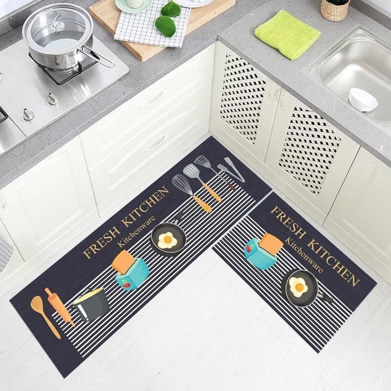 Thảm Lau Chân Nhà Bếp Bộ 2 Món Chống Trơn