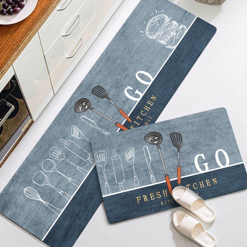 Thảm Lau Chân Nhà Bếp Bộ 2 Món Chống Trơn