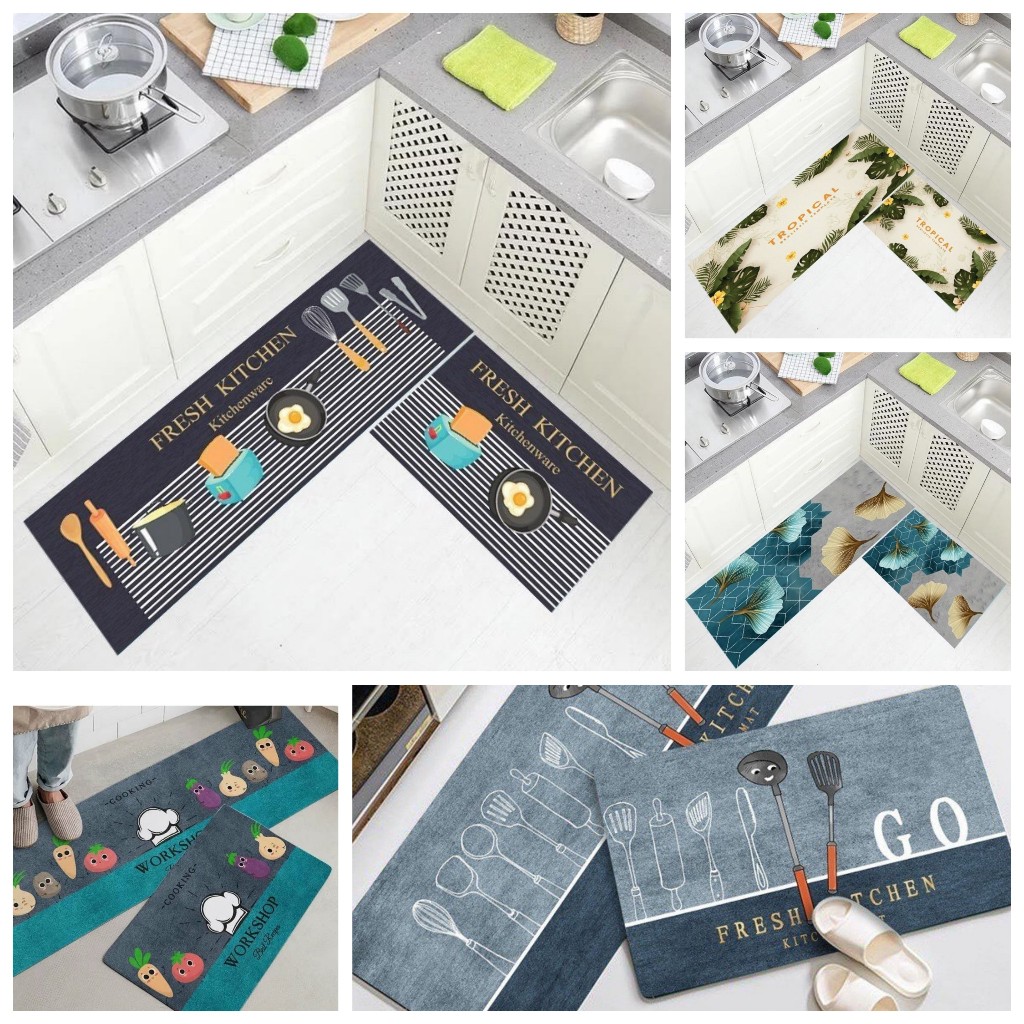 Thảm Lau Chân Nhà Bếp Bộ 2 Món Chống Trơn