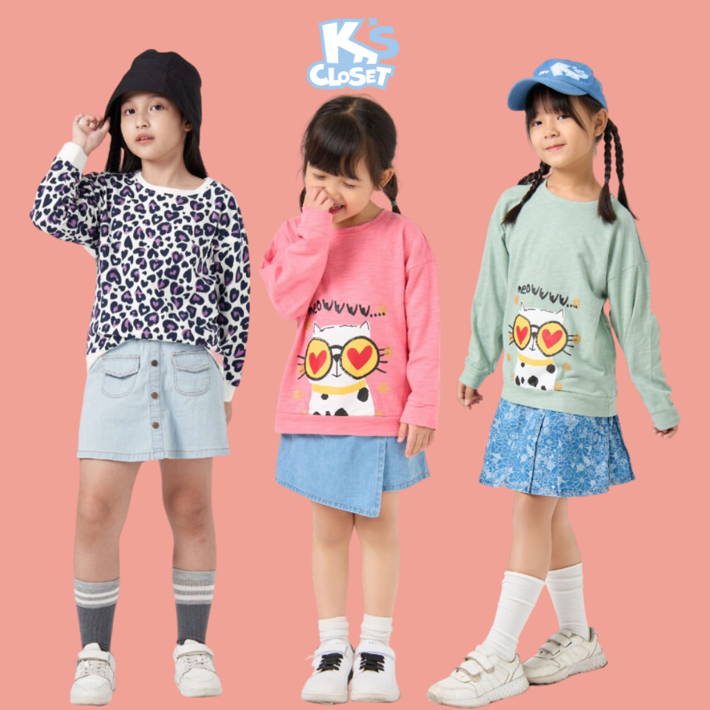 Áo Jumper Chất Liệu Cotton Cho Bé Gái K'S CLOSET 10-52kg  E118TEF E009TWF / E008TWF / E007TWF TM