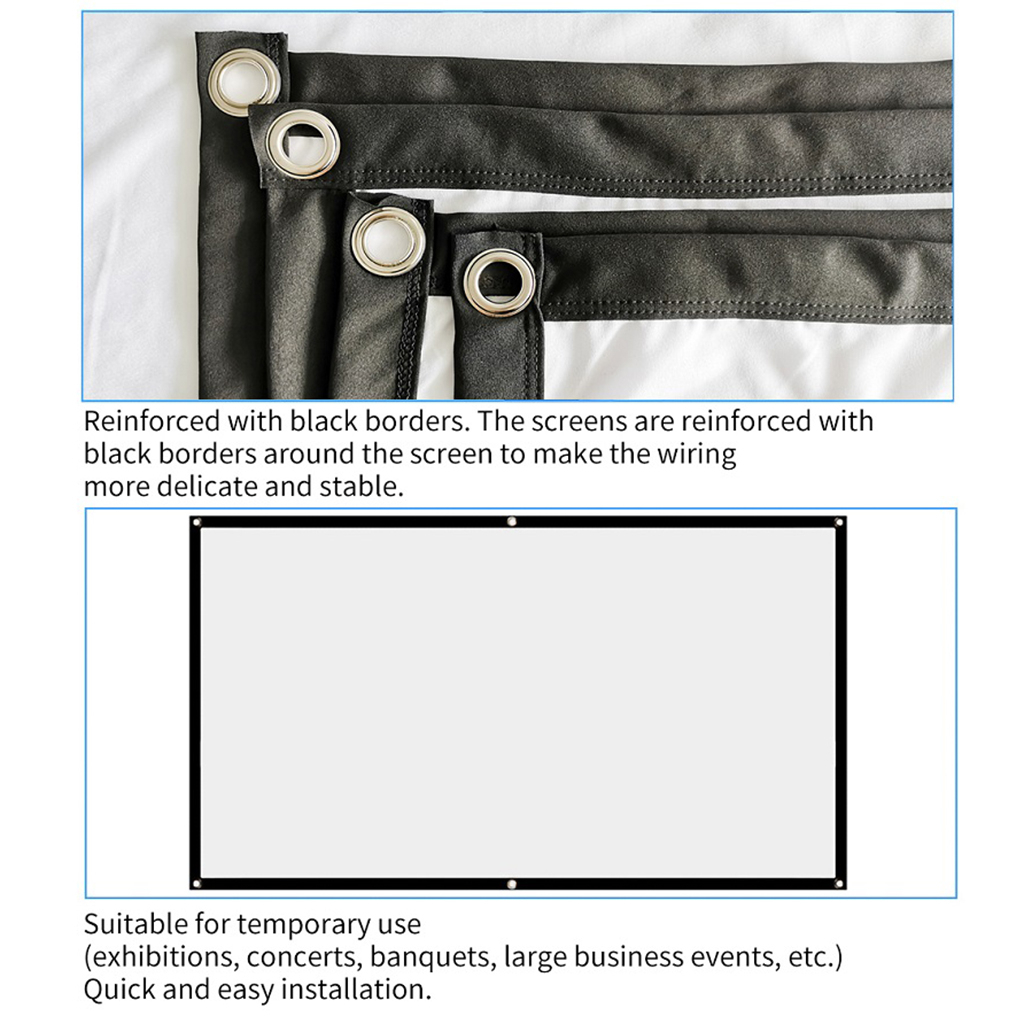 Màn Hình Máy Chiếu HD 60 72 84 100 120 150 inch Tỉ Lệ 16: 9 Chất Lượng Cao