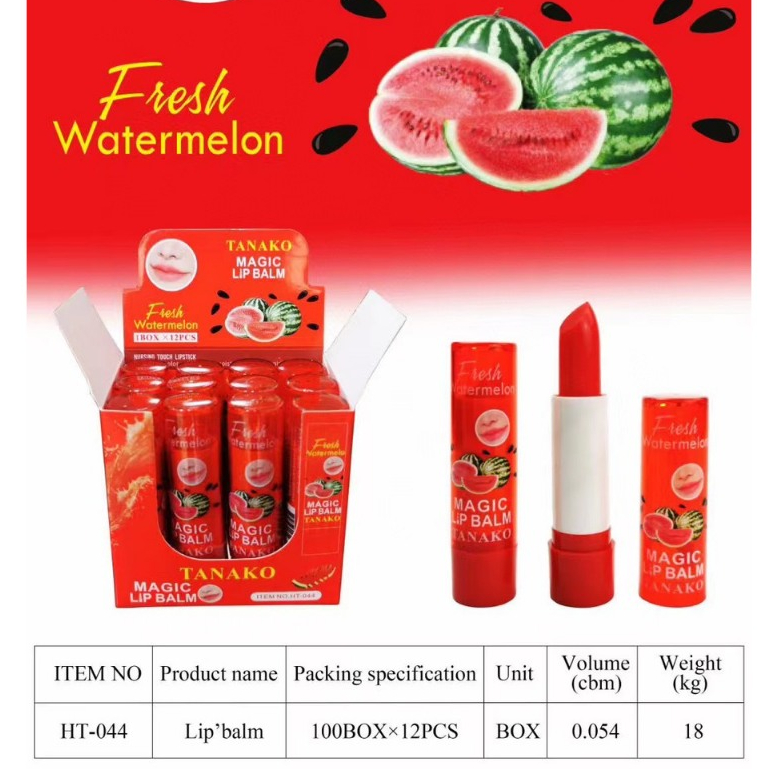 Son Dưỡng TANAKO Thái Lan 3.5g Chiết Xuất Dưa Hấu NO.HT-044 HỘP 12 THỎI