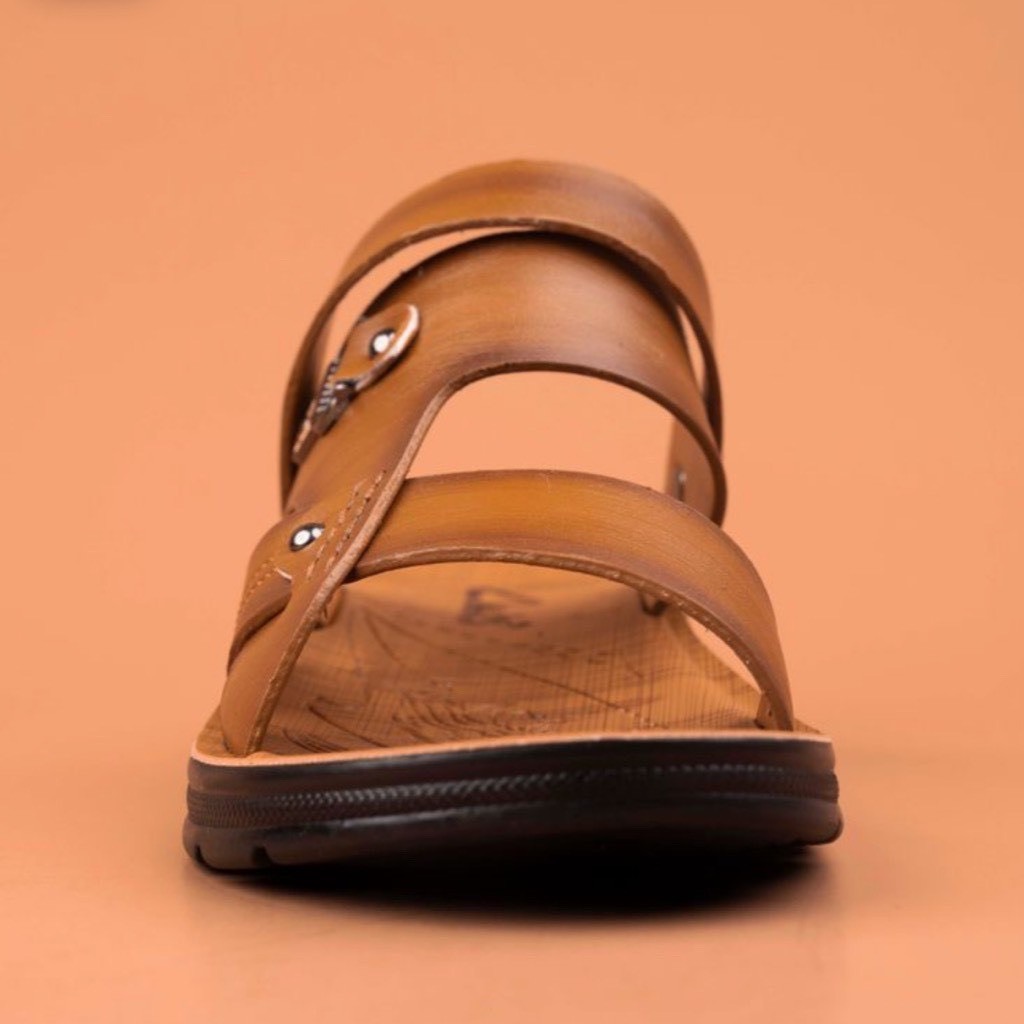 Dép nam quai hậu da bò thật đế đúc tăng chiều cao 3,5cm DE332