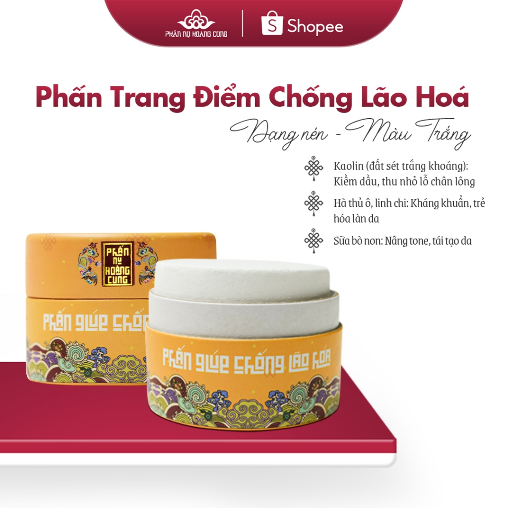 Phấn Trang Điểm, Phấn Chống Lão Hóa Phấn Nụ Hoàng Cung Dạng Nén Màu Trắng