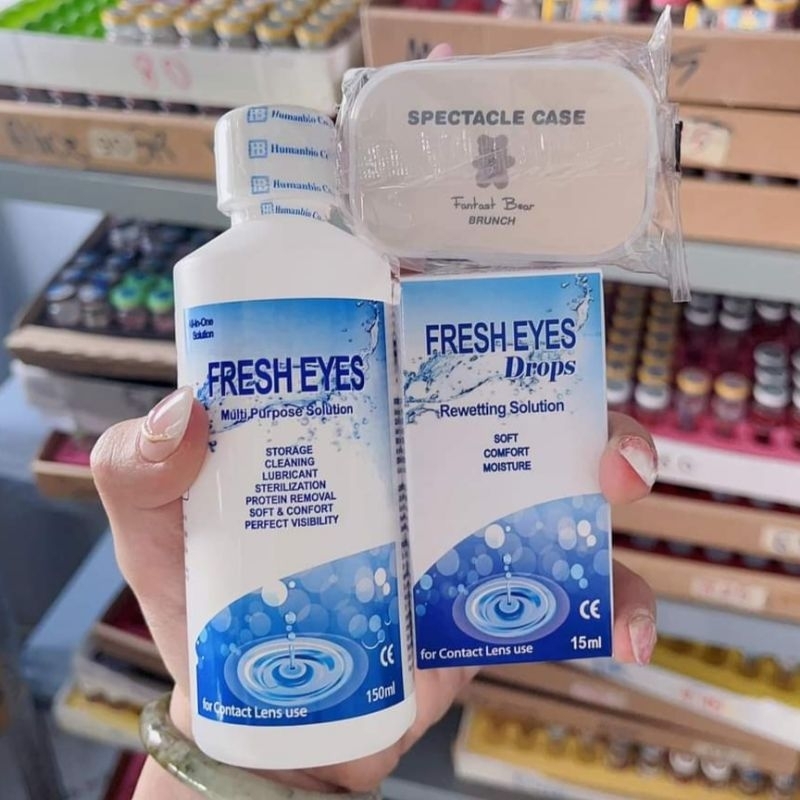 Nước ngâm lens, nước nhỏ mắt FRESH chuyên dụng dành cho kính áp tròng