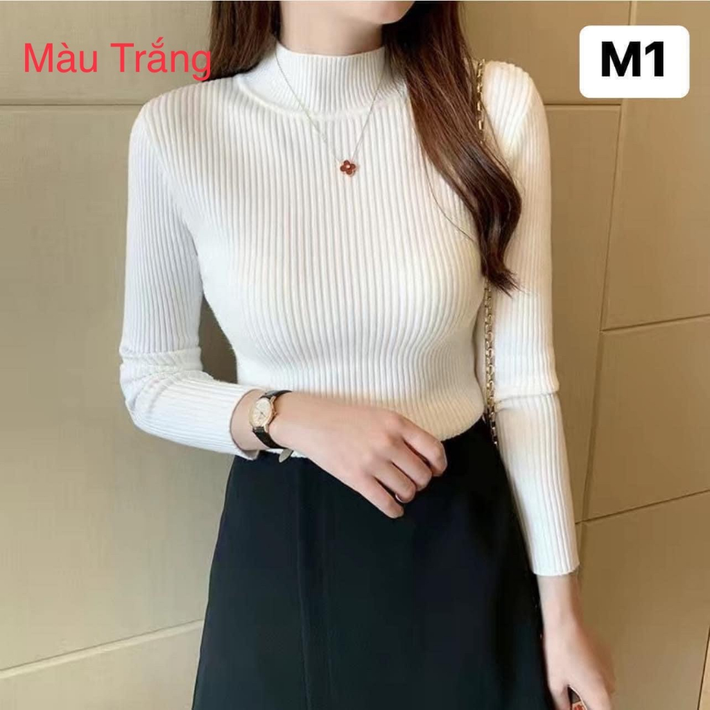 Áo Len Tăm Cổ 3 Phân Ôm Body Mềm Mịn Co Dãn Hàng Quảng Châu Loại 1 AL03