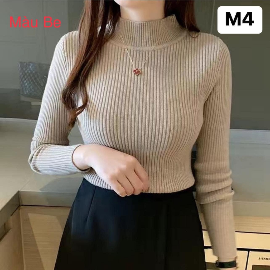 Áo Len Tăm Cổ 3 Phân Ôm Body Mềm Mịn Co Dãn Hàng Quảng Châu Loại 1 AL03