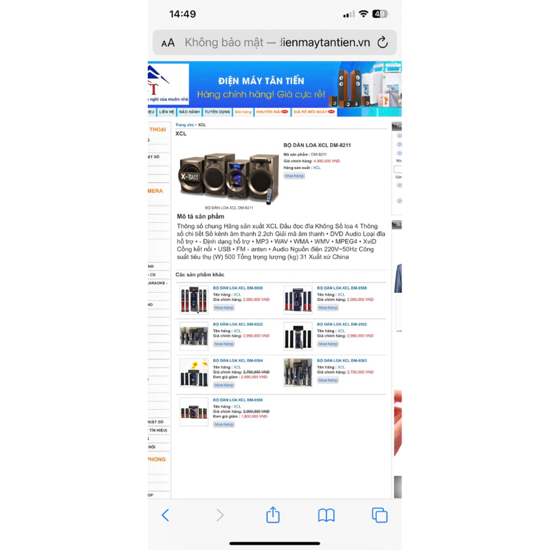 ĐÔI LOA XCL DM-8211 250w - hàng cũ bóc dàn thanh lý