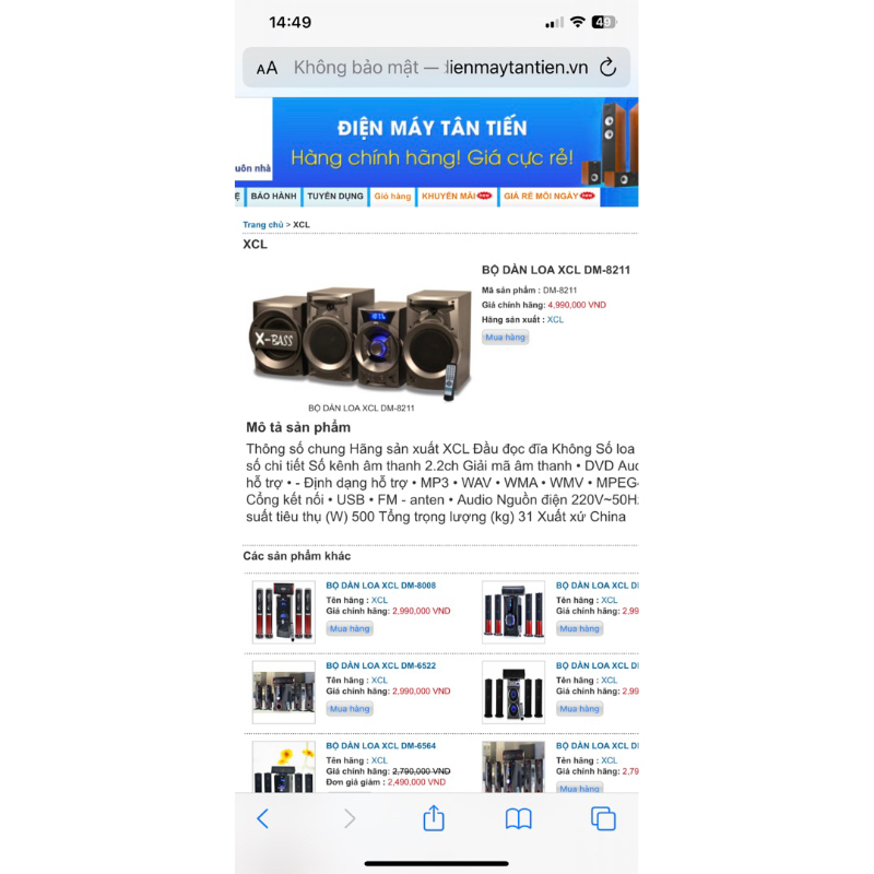 ĐÔI LOA XCL DM-8211 250w - hàng cũ bóc dàn thanh lý