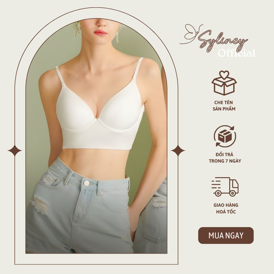 Áo Lót Hở Lưng 3in1 SYLINEY, Bra Mặc Đầm Hở Lưng, Mút Mỏng Co Giãn Tốt