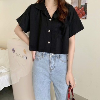 Áo sơ mi nữ kiểu croptop cực xinh