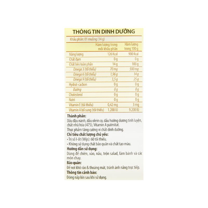 Dầu ăn Meizan Gold chai 1 lít