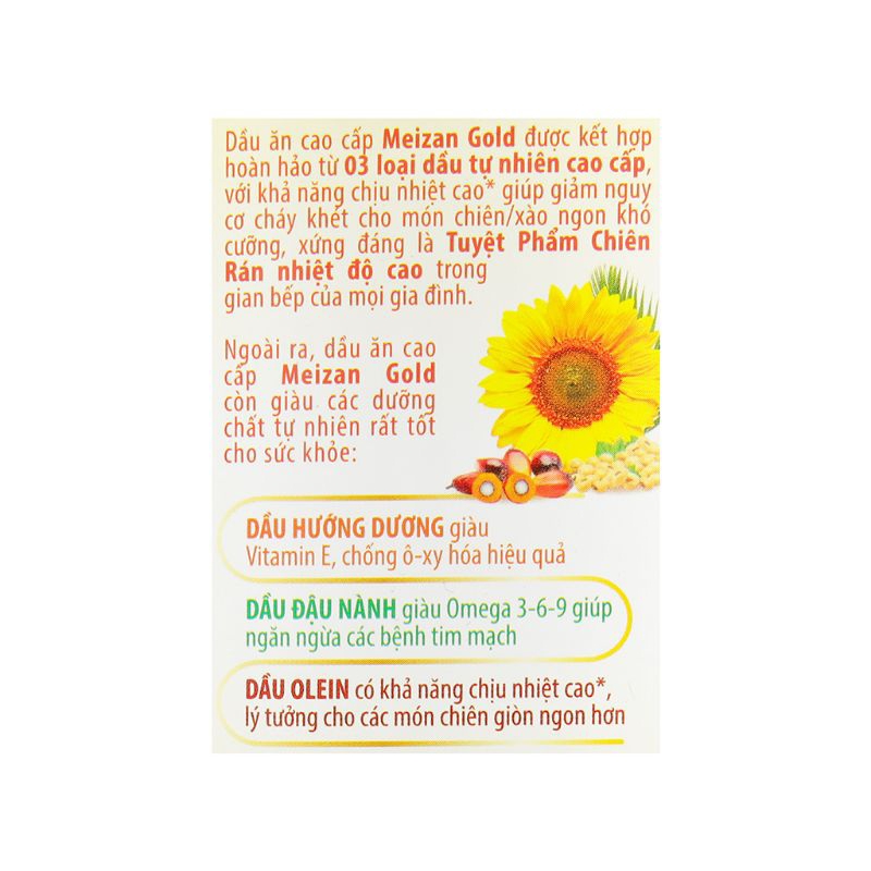Dầu ăn Meizan Gold chai 1 lít