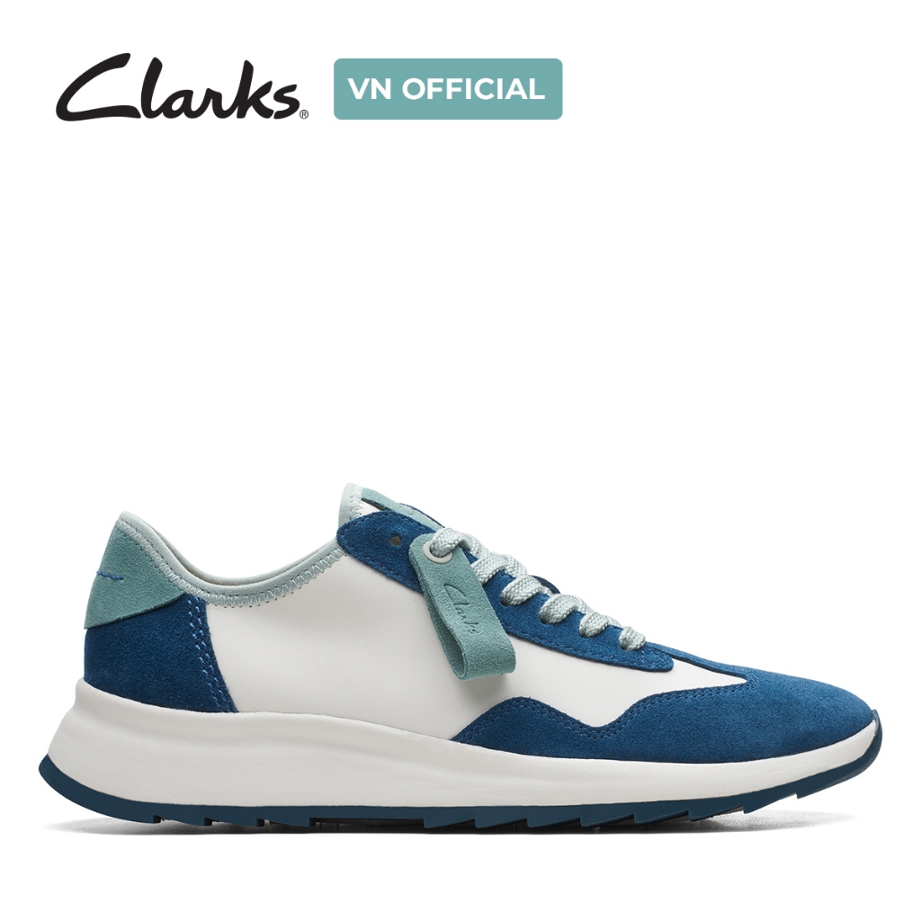 Giày thể thao da lộn nữ Clarks DashLite Lo màu Teal Combi