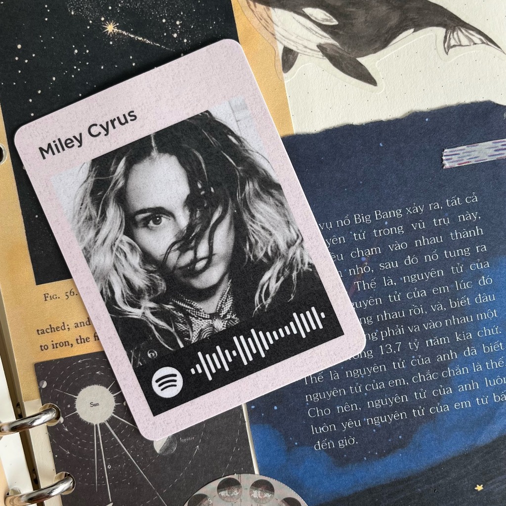 Thẻ poscard spotify  in hình nghệ sĩ trang trí ốp điện thoại, decor 6x8,5 cm