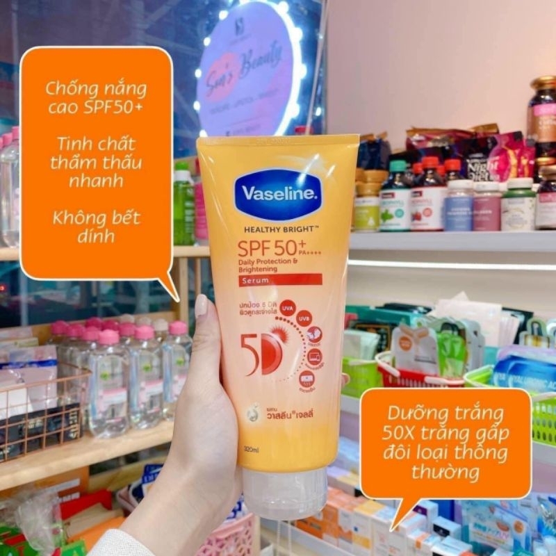 Serum Vaseline Gluta-Hya Dưỡng Da Sáng Mịn Sau 7 Ngày 330 ML